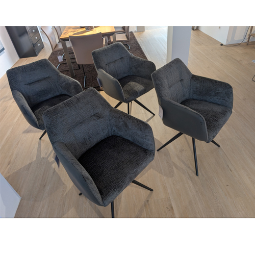 RHEINWERK Stuhlgruppe (4 Armlehnstühle) drehbar