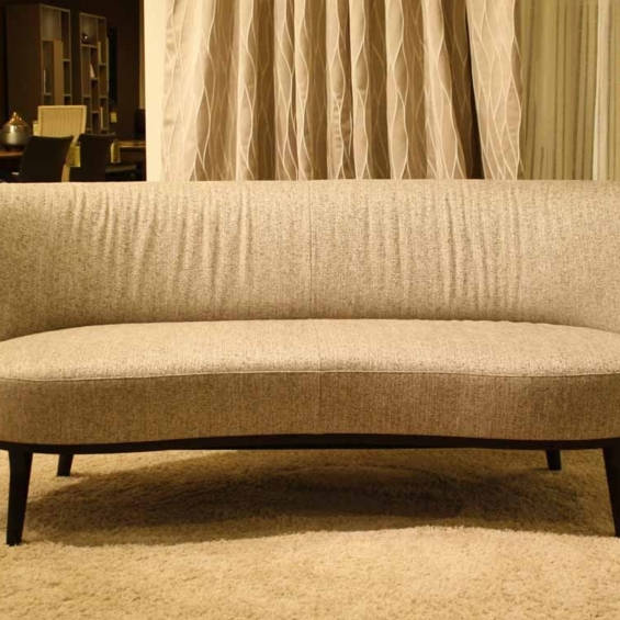 BIELEFELDER WERKSTÄTTEN Sofa 2-sitzig Polo Cocktail Stoff braun