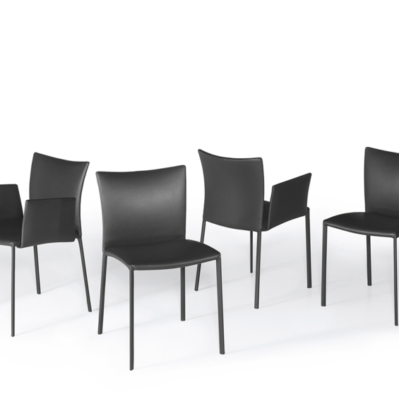 DRAENERT 2076 Stuhl Nobile Soft Hochlehner Leder schwarz