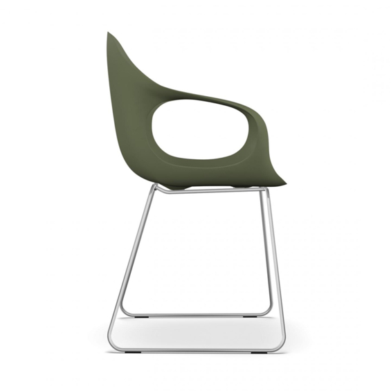 KRISTALIA Stuhl Elephant chair Sitzschale grün Kufengestell chrom