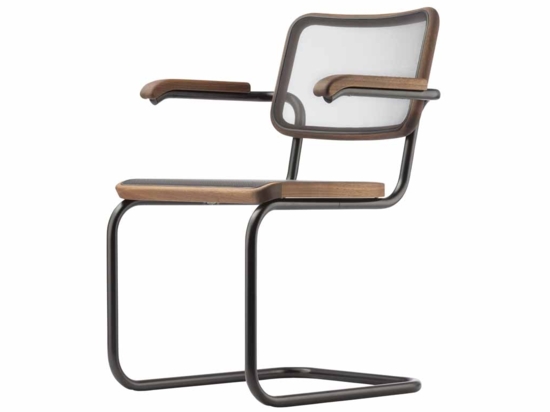 THONET Stuhl S64 schwarz/Nussbaum