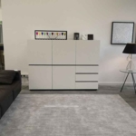 INTERLÜBKE Highboard cube bold Lack weiß Hochanrichte