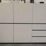 INTERLÜBKE Highboard cube bold Lack weiß Hochanrichte