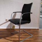 TONON Armlehnstuhl Swing Leder schwarz Chrom matt