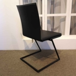 SCHOLTISSEK Stuhl Freischwinger Zett Leder schwarz