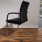 TONON Armlehnstuhl Swing Leder schwarz Chrom matt