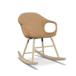 KRISTALIA Schaukelsessel Elephant chair Sitzschale Leder beige Schaukelgestell buche