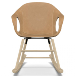KRISTALIA Schaukelsessel Elephant chair Sitzschale Leder beige Schaukelgestell buche