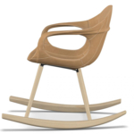 KRISTALIA Schaukelsessel Elephant chair Sitzschale Leder beige Schaukelgestell buche