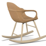 KRISTALIA Schaukelsessel Elephant chair Sitzschale Leder beige Schaukelgestell buche