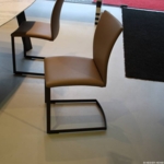 DRAENERT Stuhlgruppe (4 Stühle) Freischwinger Nobile Swing Leder taupe