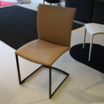 DRAENERT Stuhlgruppe (4 Stühle) Freischwinger Nobile Swing Leder taupe
