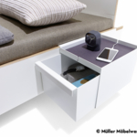 MÜLLER MÖBELWERKSTÄTTEN Ablage Schubkasten weiß zu Bett Flai