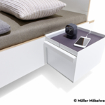 MÜLLER MÖBELWERKSTÄTTEN Ablage Schubkasten weiß zu Bett Flai
