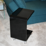 Beistelltisch mit Rollen Acryl schwarz