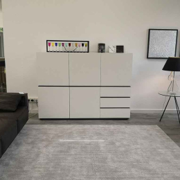 INTERLÜBKE Highboard cube bold Lack weiß Hochanrichte