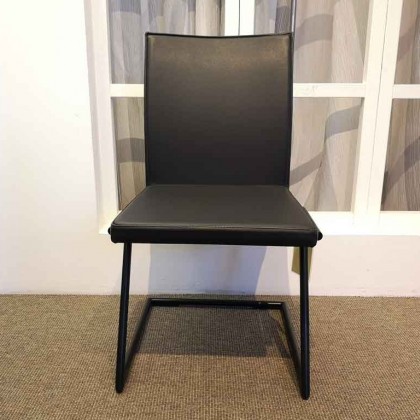 SCHOLTISSEK Stuhlgruppe (3Stühle) Freischwinger Zett Leder schwarz