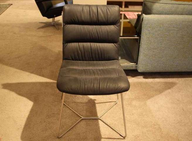 BACHER Stuhl Bellino soft Leder schwarz - Einzelstück